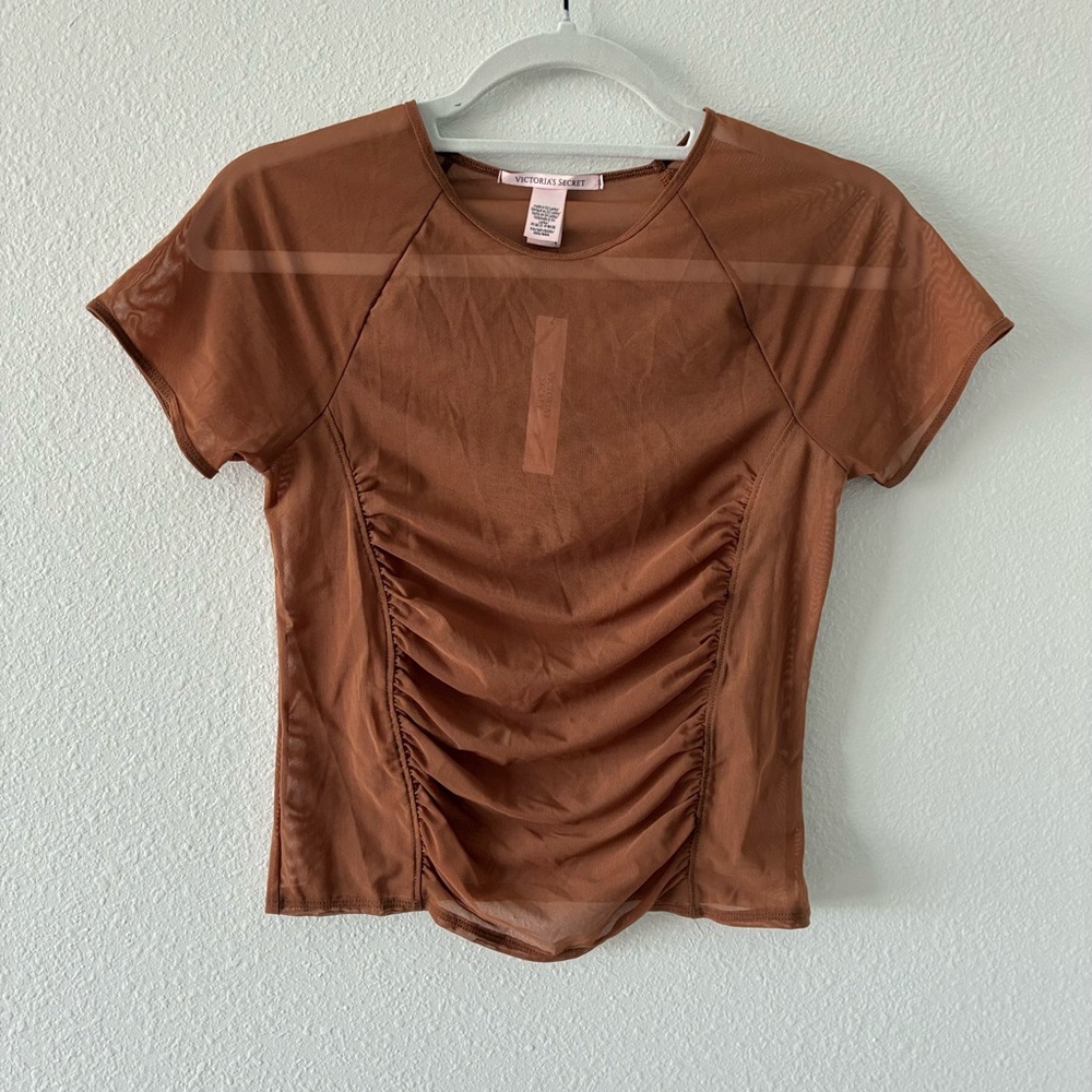 Victoria's Secret Brown Ruched Blouse